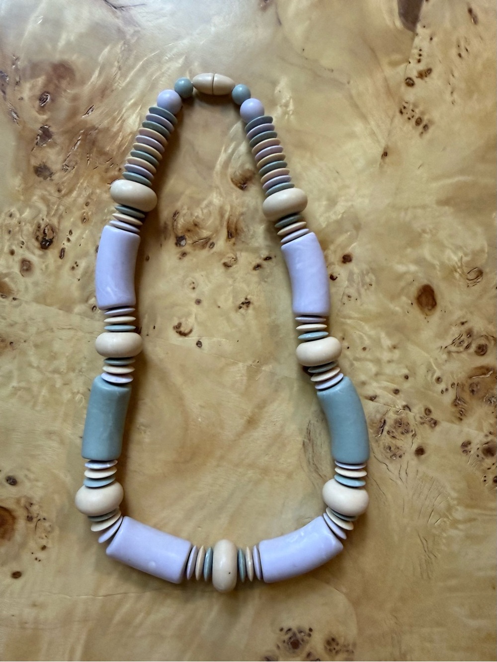 Handcrafted Pastel Beaded Women’s Necklace - Lavender & Sage